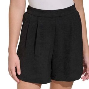 Margaritaville Black Crinkle Pull-On Shorts with Pockets